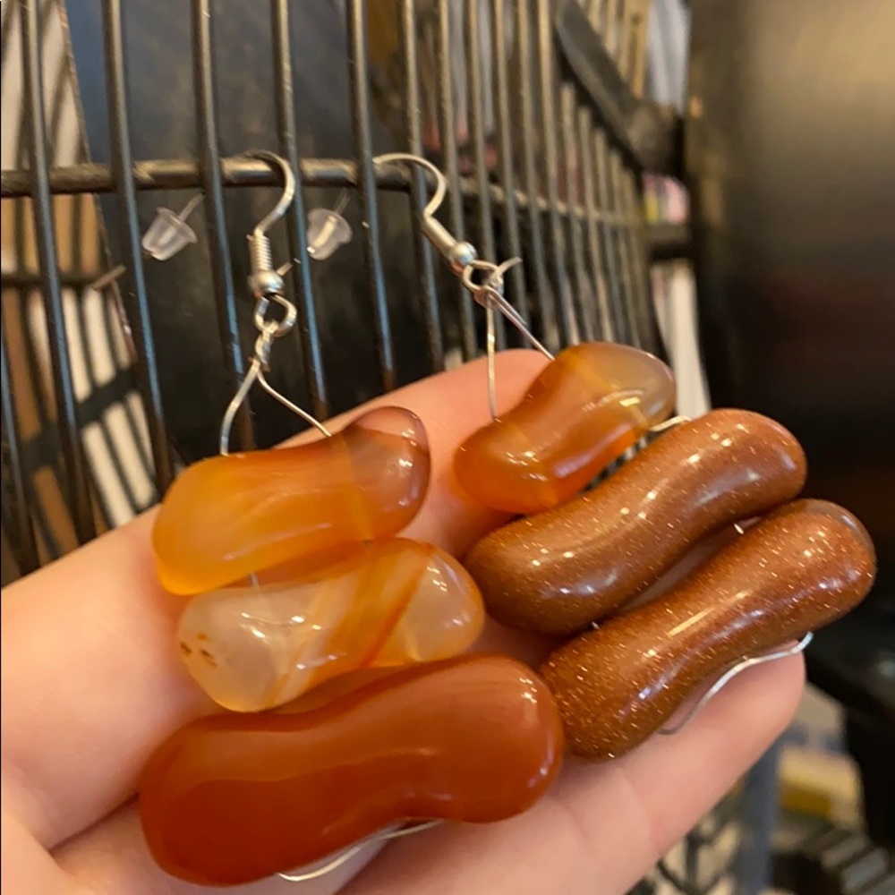 Brown Goldstone Earrings